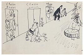 Classes (Bondy, Pascin, and Levy), drawing 
from Jules Pascin sketchbook 1907